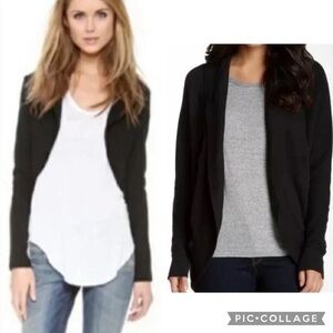 Standard James Perse French Terry Draped Open Cardigan sweater Jacket hooded